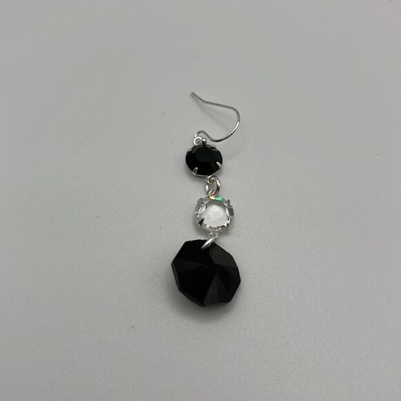 3 Tier Swarovski Octagon Earrings with Sterling Silver Embellishments - Picture 7 of 7